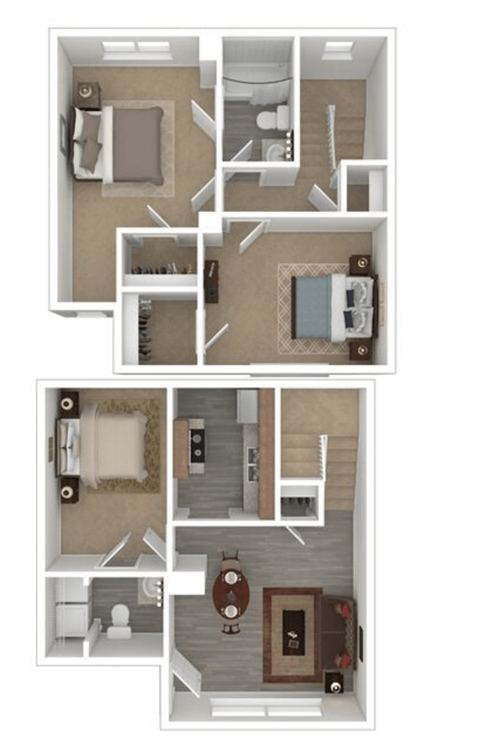 Floor plan for 3 beds, 1.5 baths, 1196 sqft